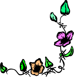 Flower Borders and Corners Clipart on Black Background