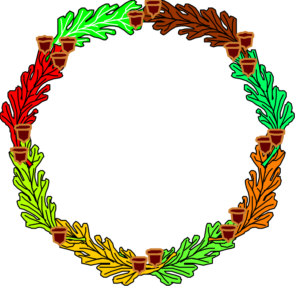Wreath with Candle Clipart - Decorative Borders and Backgrounds