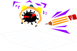Pencil and Clock on Paper Clipart for Creative Projects