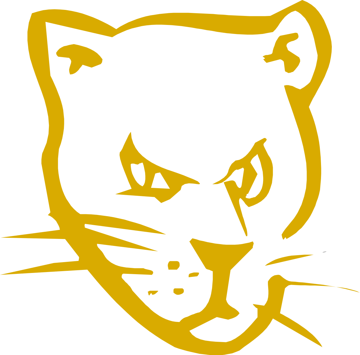 Black and Yellow Cat Head Clipart for Creative Projects