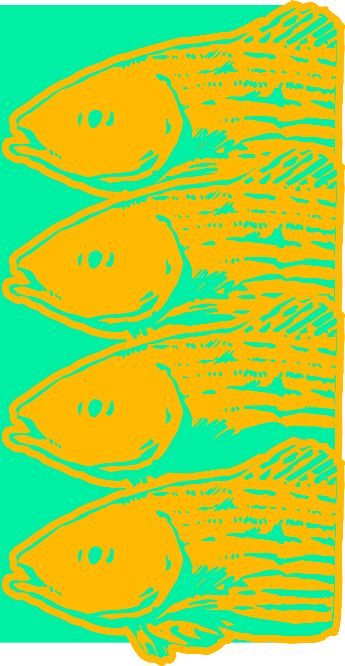 Vibrant Green and Orange Background with Black Border Clipart