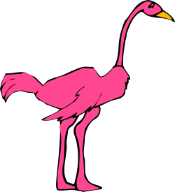 Pink Flamingo Standing on Hind Legs Clipart for Creative Projects