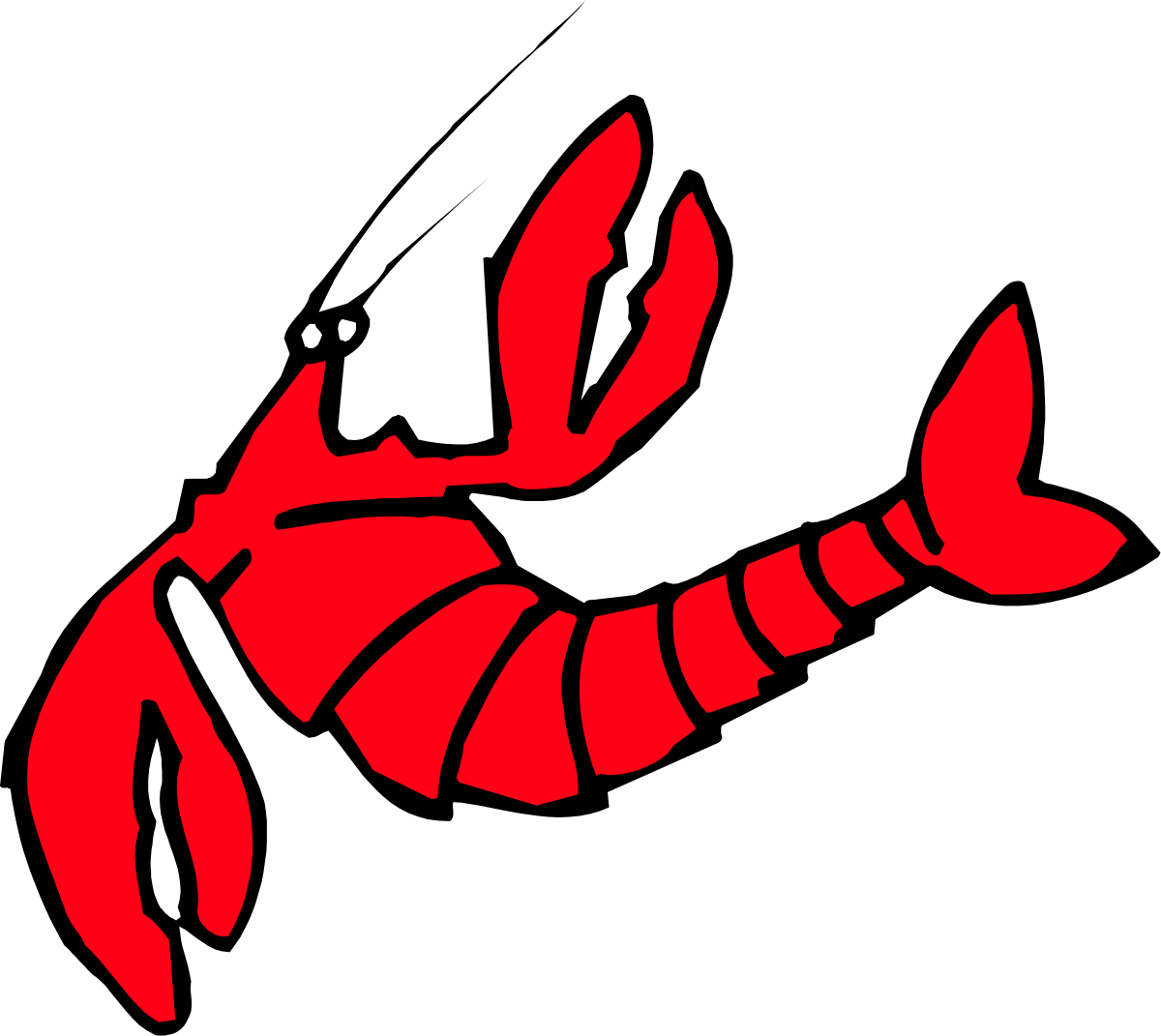 Red Lobster Clipart - Stunning Seafood Illustration on Black Background