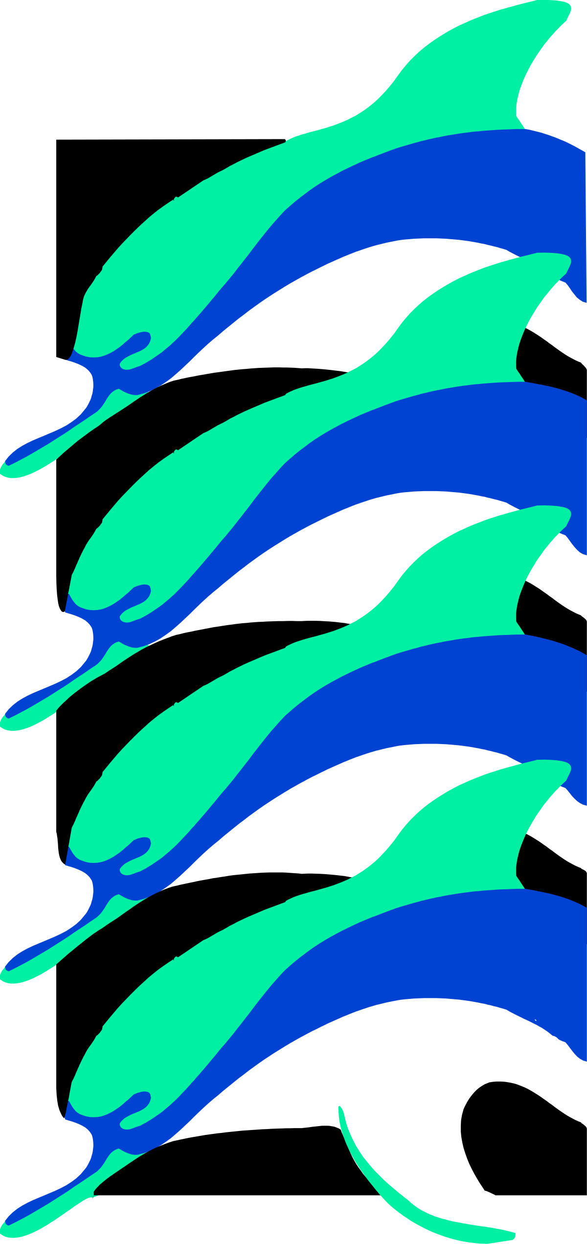 Vibrant Blue and Green Fire on Black Background Clipart