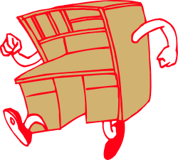 Cartoon Character Carrying a Box of Boxes - Fun Clipart Collection