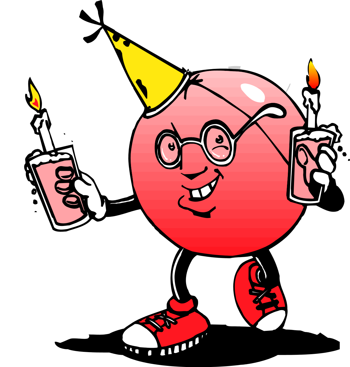 Cartoon Character Holding a Glass of Wine Clipart for Fun Celebrations