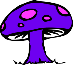 Purple Mushroom with Pink Eyes Clipart - Whimsical Fantasy Element