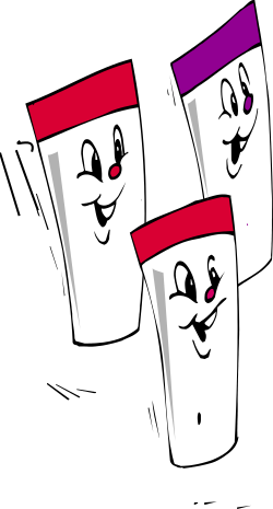Whimsical Three Cups with Faces Clipart