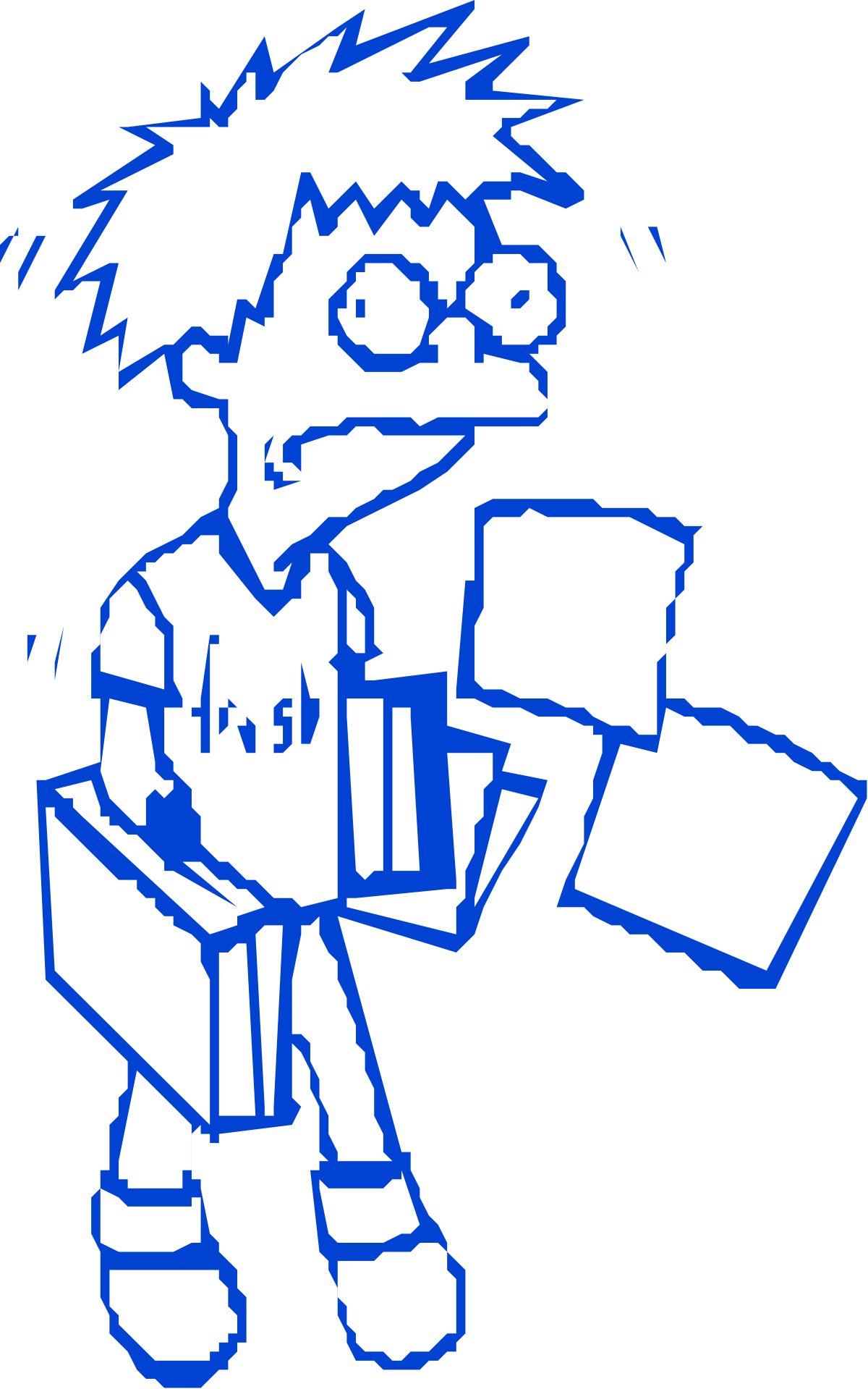 a cartoon character with a box and a bag clip art png transparent Cartoon Character with Box and Bag Clipart: Playful Elements for Your Designs