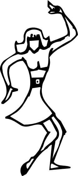 Dancing Woman in White Dress - Elegant Clipart for Every Occasion
