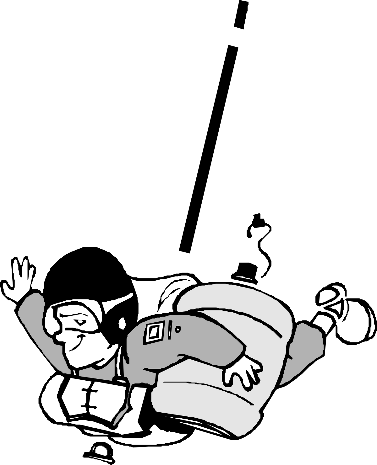 Man Falling Down a Hill Clipart - Dynamic and Engaging SVG Illustration