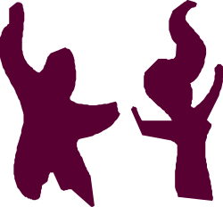 Silhouette Clipart: Two People in Dynamic Poses