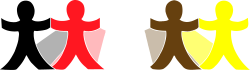 Colorful Clipart of Three Diverse People