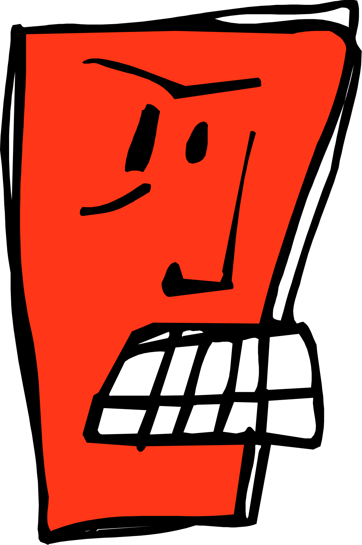 Red and White Logo with Face Clipart