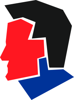 Red and Blue Square with Black Square - Versatile Clipart Design