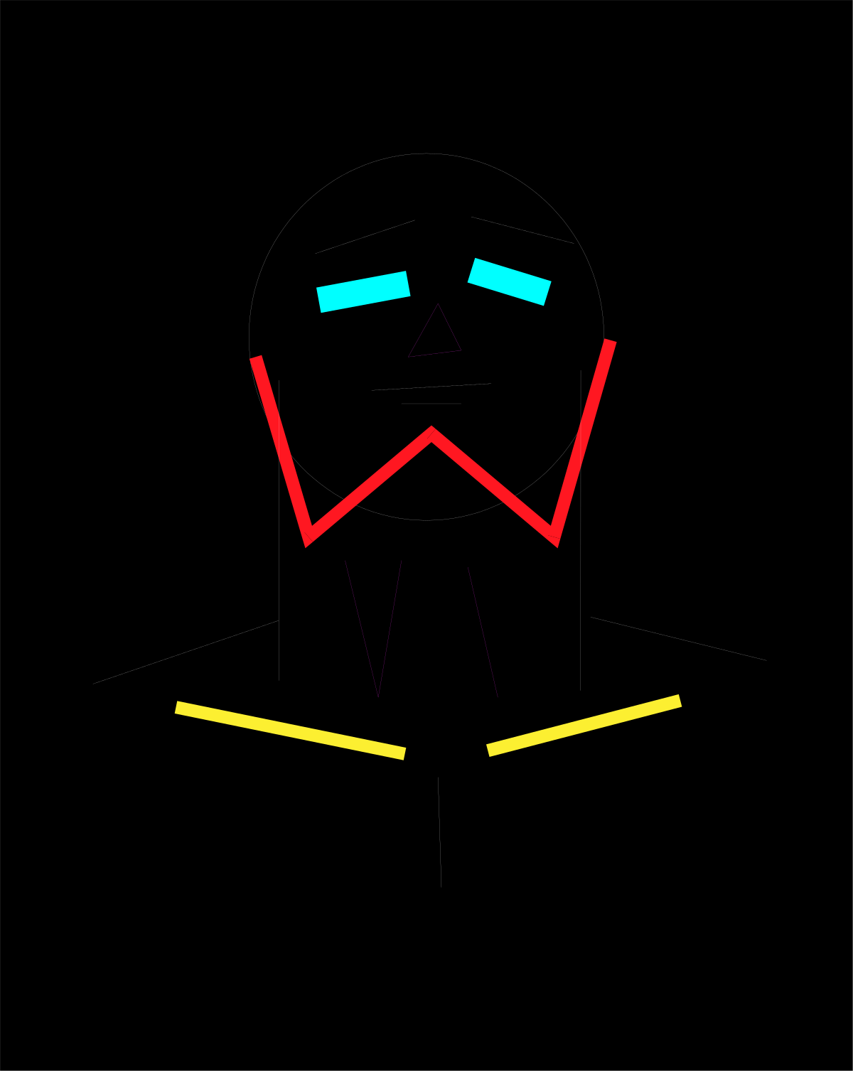 Red and Yellow Line Clipart on Black Background
