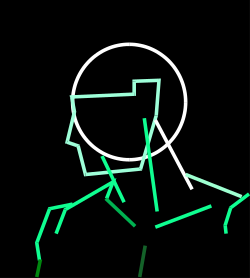 Green Line Aura Clipart - Unique Person Silhouette Illustration