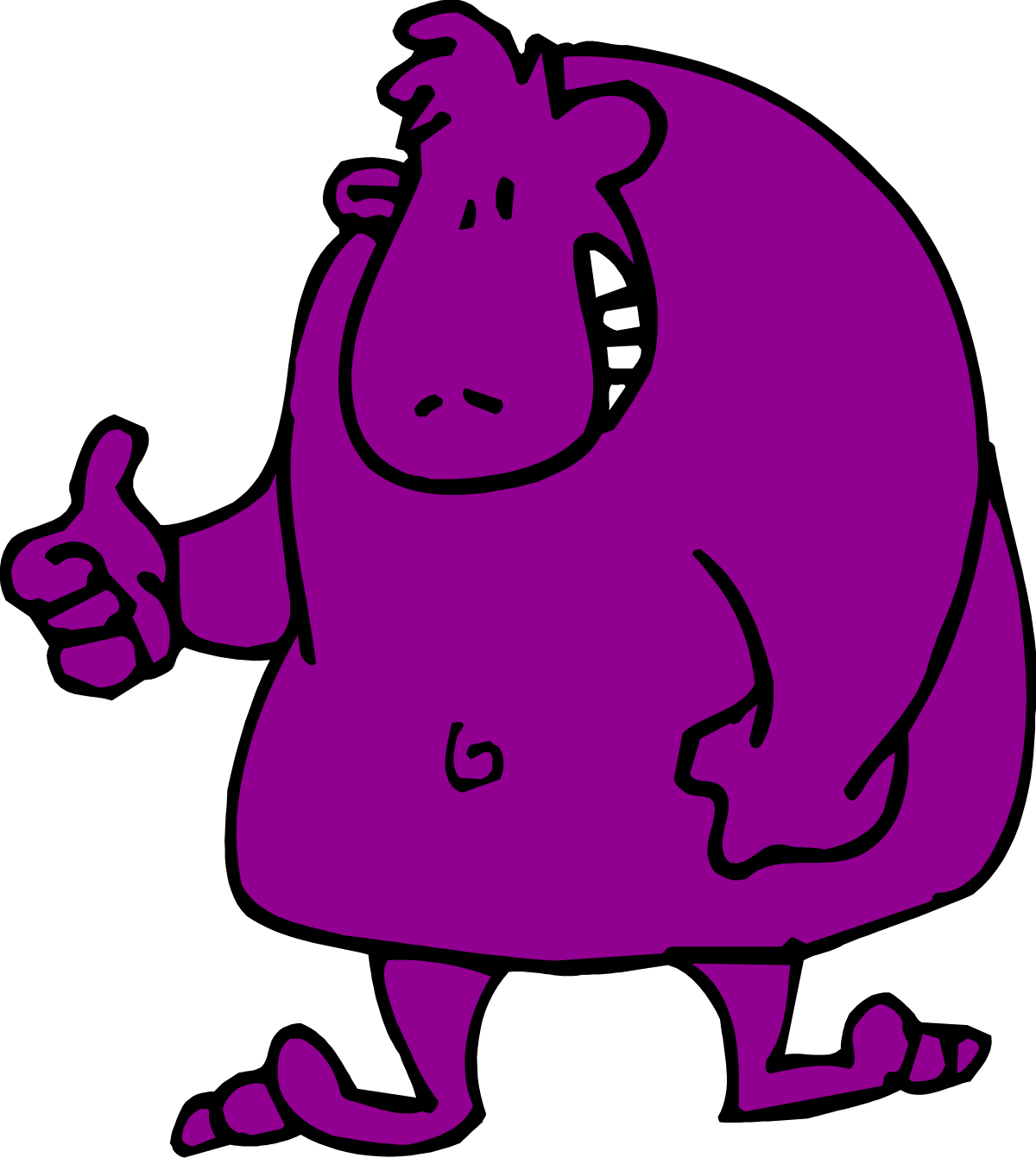 Purple Cartoon Character with Big Nose - Fun Clipart for Your Projects