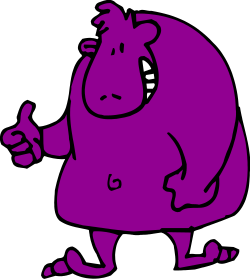 Purple Cartoon Character with Big Nose - Fun Clipart for Your Projects
