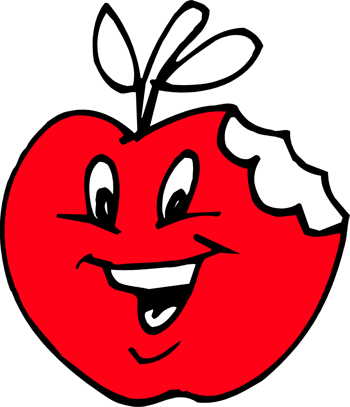 Smiling Apple Clipart - Fun and Whimsical Fruit Vector Art