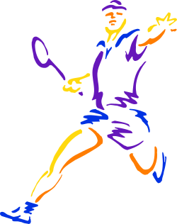 Colorful Outline Clipart of a Running Man