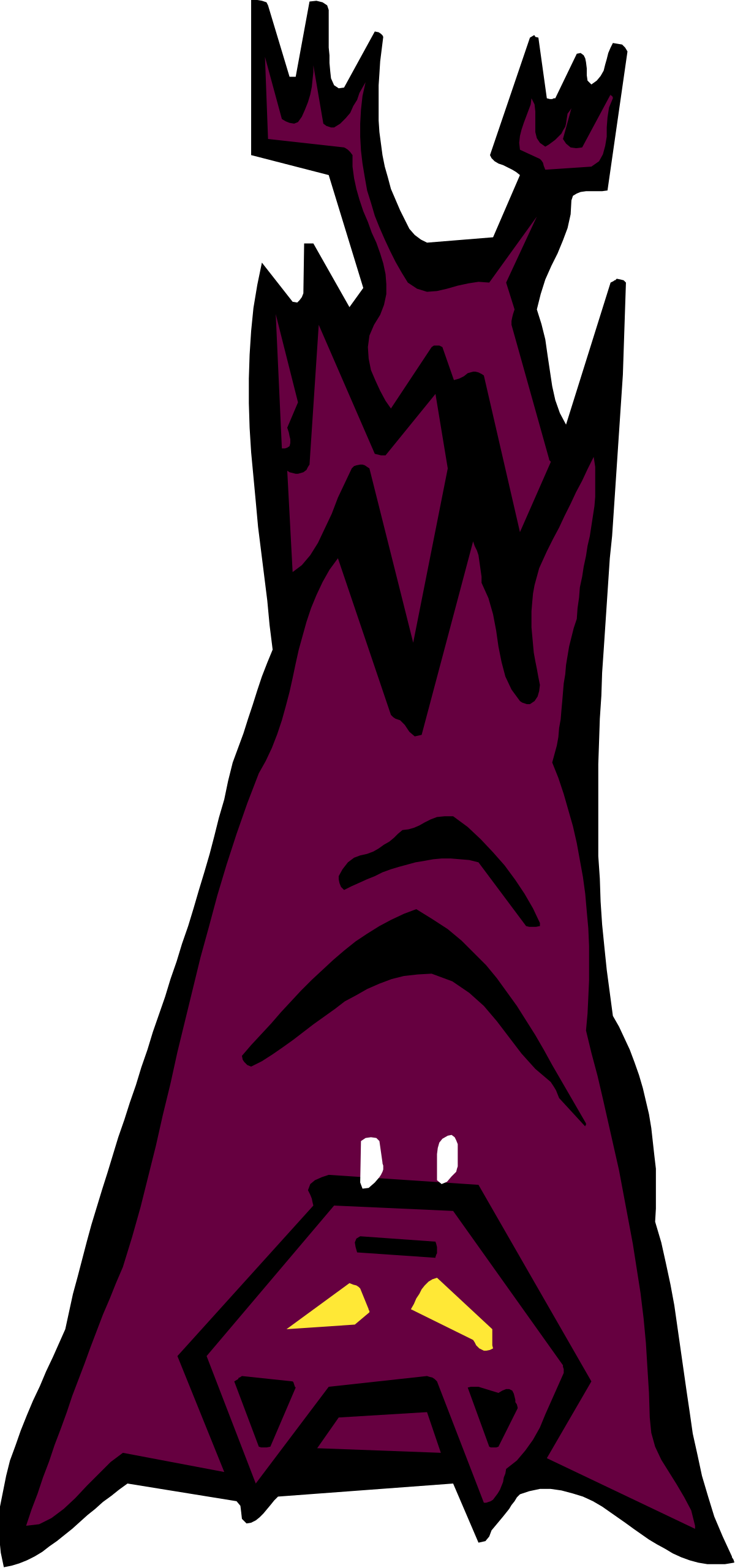 Purple and Yellow Triangle on Black Background Clipart