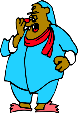 Cartoon Bear with Scarf Holding Cell - Cute Clipart Collection