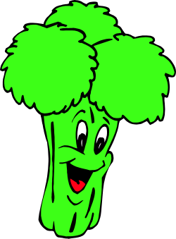 Cheerful Cartoon Broccoli with Big Smile Clipart