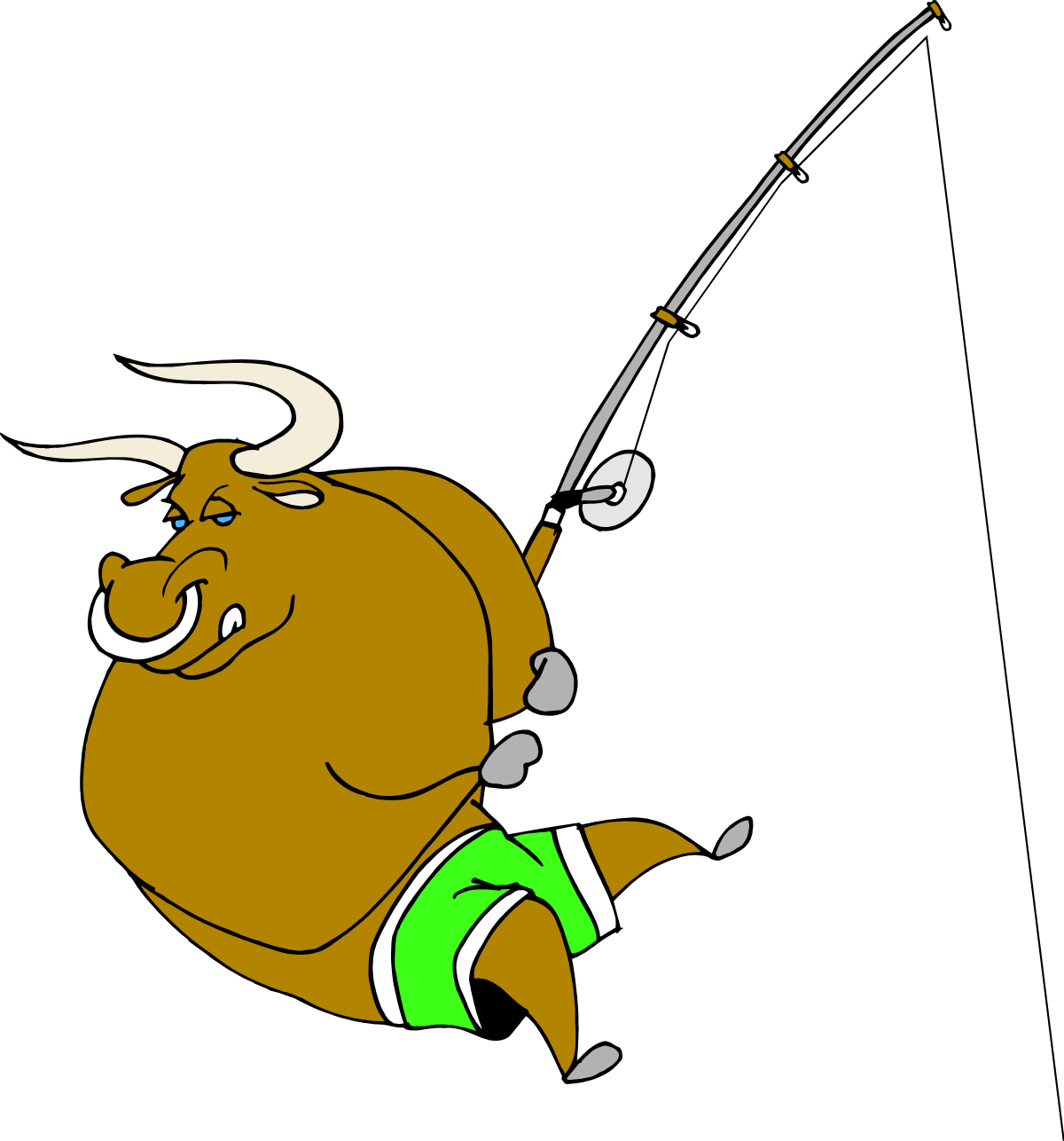 Cartoon Bull with Golf Club Clipart for Fun Sports Themes