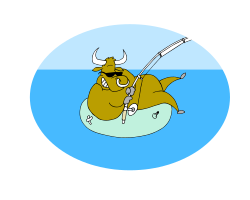 Cartoon Bull Sitting on an Iceberg - Fun Clipart for Creative Projects