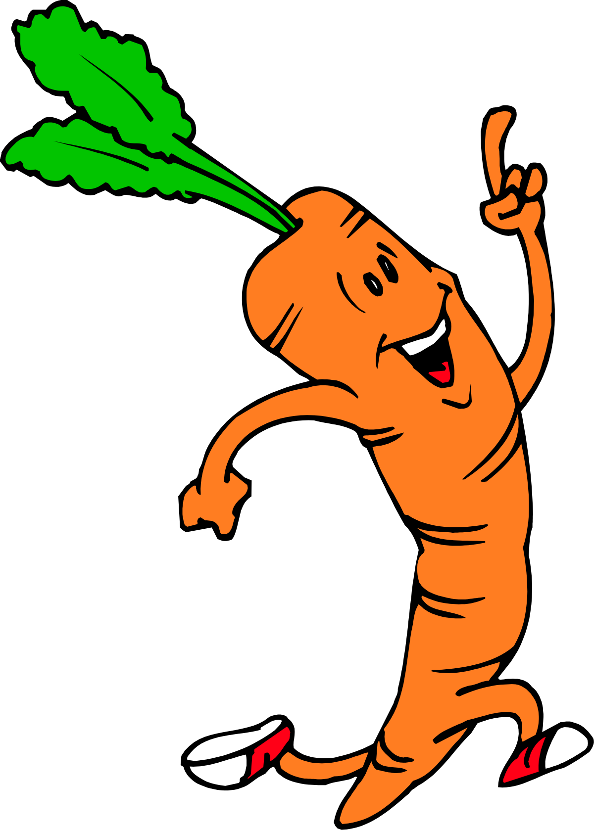 Carrot with Green Leaf Clipart: Fresh and Vibrant Vegetable Illustration