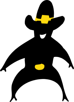 Black and Yellow Silhouette of a Man Clipart - Striking Visual Element for Your Projects