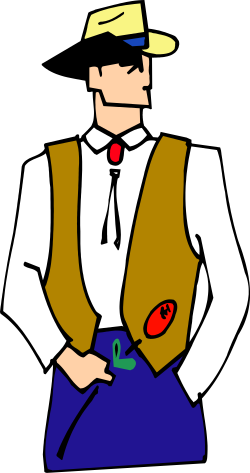 Man in Vest and Tie Holding Bag - Professional Clipart for Your Projects
