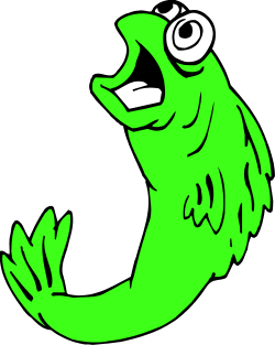 Green Frog with Big Eyes and Nose - Adorable Clipart