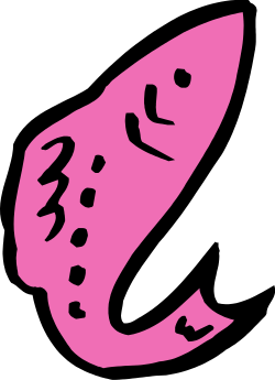Pink and Black Face on a Bold Black Background Clipart