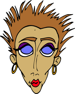 Blue-Eyed Woman with Red Lipstick Clipart for Stunning Designs