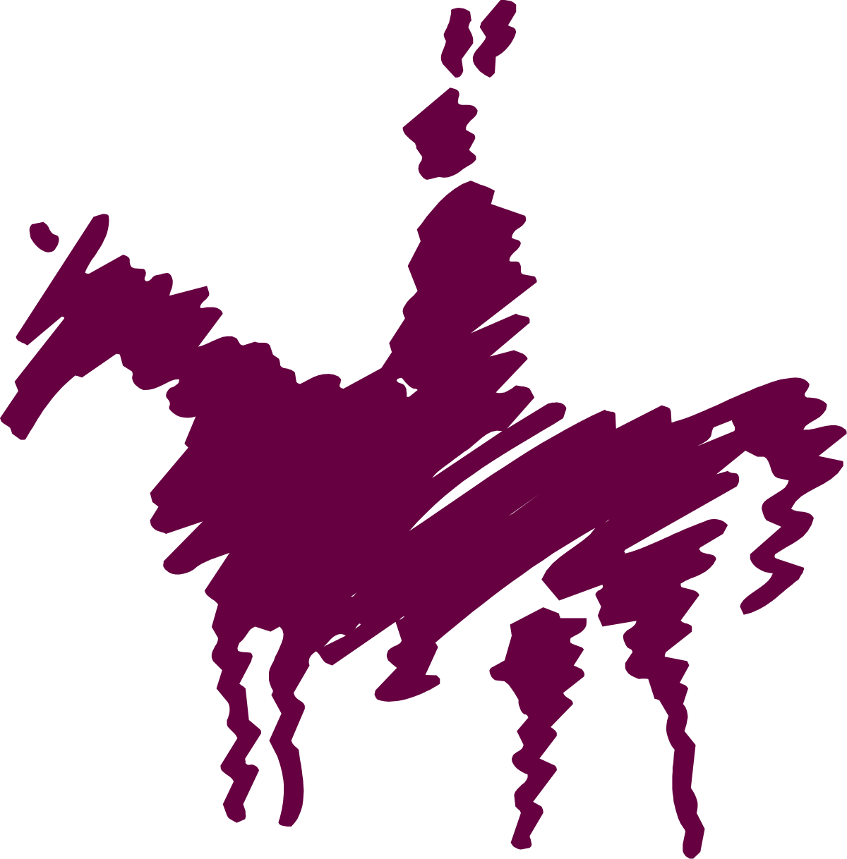 Purple Horse Clipart on Black Background - Stunning Visuals