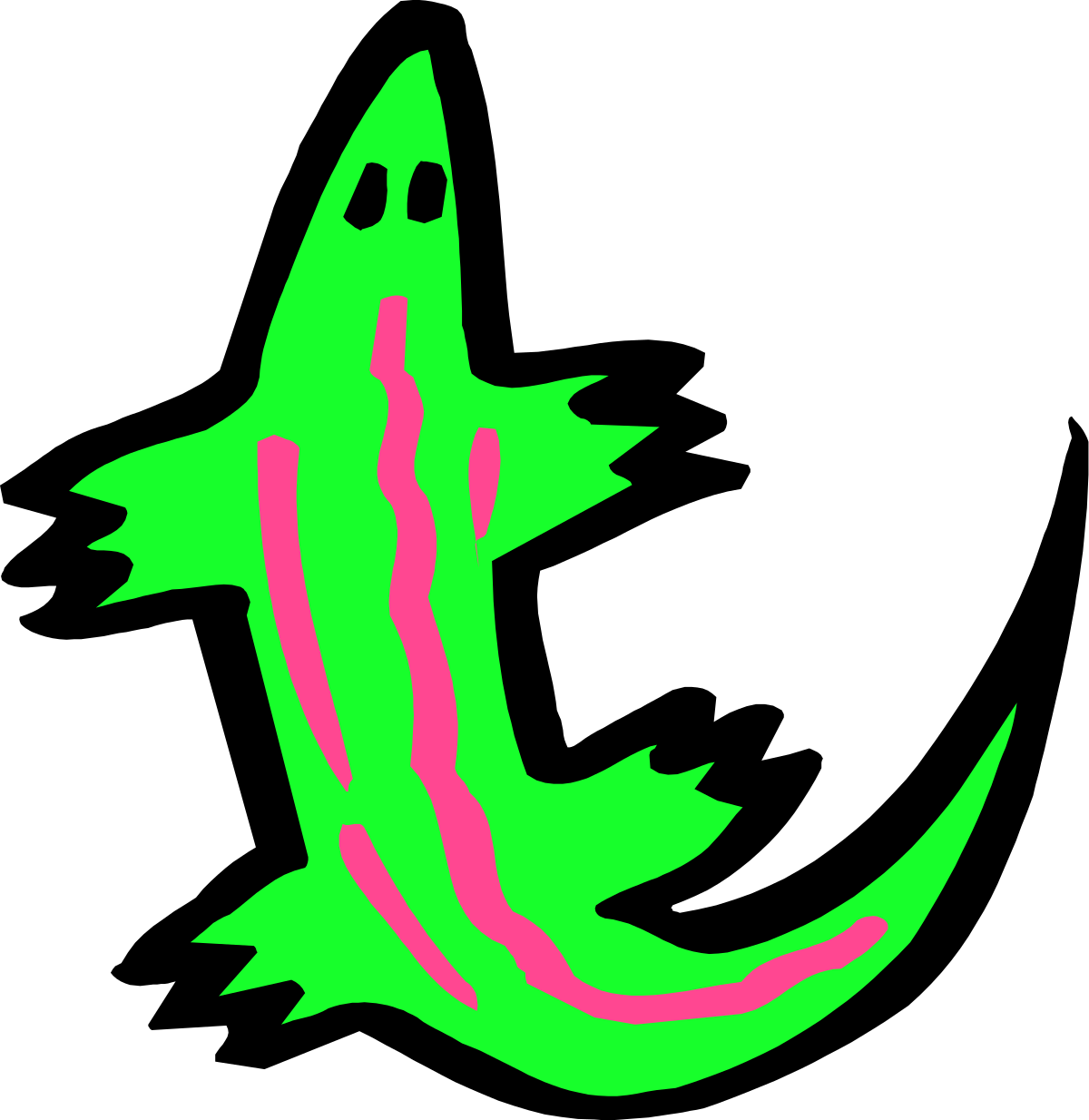 a green and pink fish with a black background clip art png transparent Green and Pink Fish Clipart on Black Background