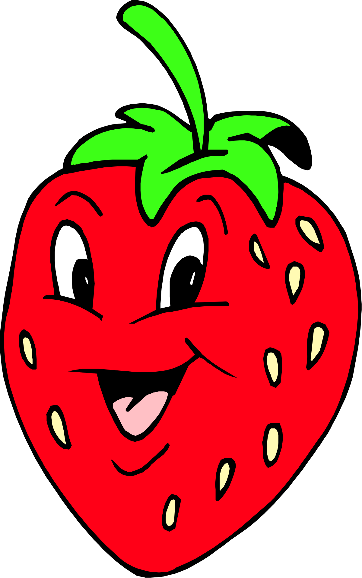 Smiling Cartoon Strawberry Clipart for Fun Designs