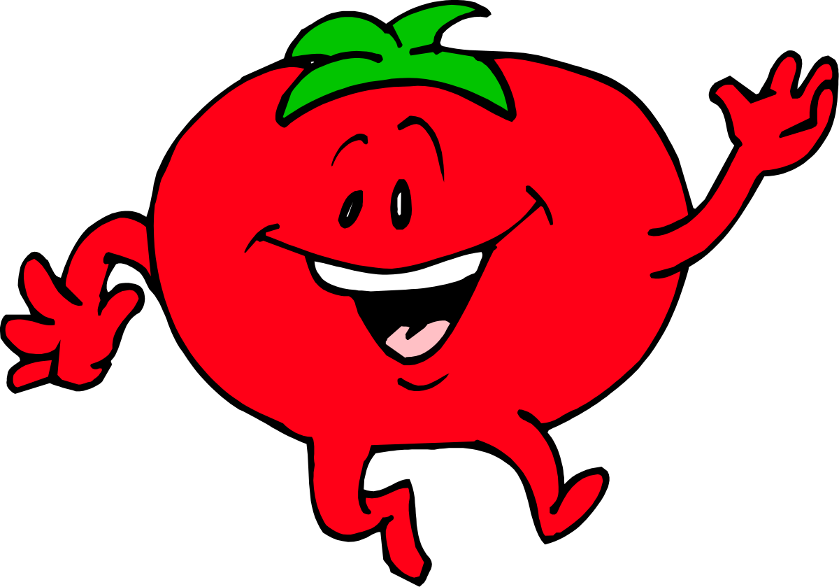 Cartoon Tomato with Green Leaf Clipart for Vibrant Designs