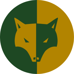 Fox Head Clipart in Vibrant Green and Yellow Circle