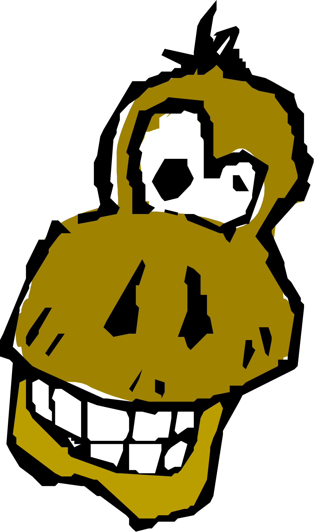Cartoon Face with Big Grin - Fun and Playful Clipart