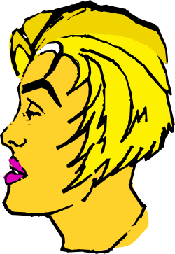 Woman with Yellow Hair and Pink Lipstick - Vibrant Clipart Collection