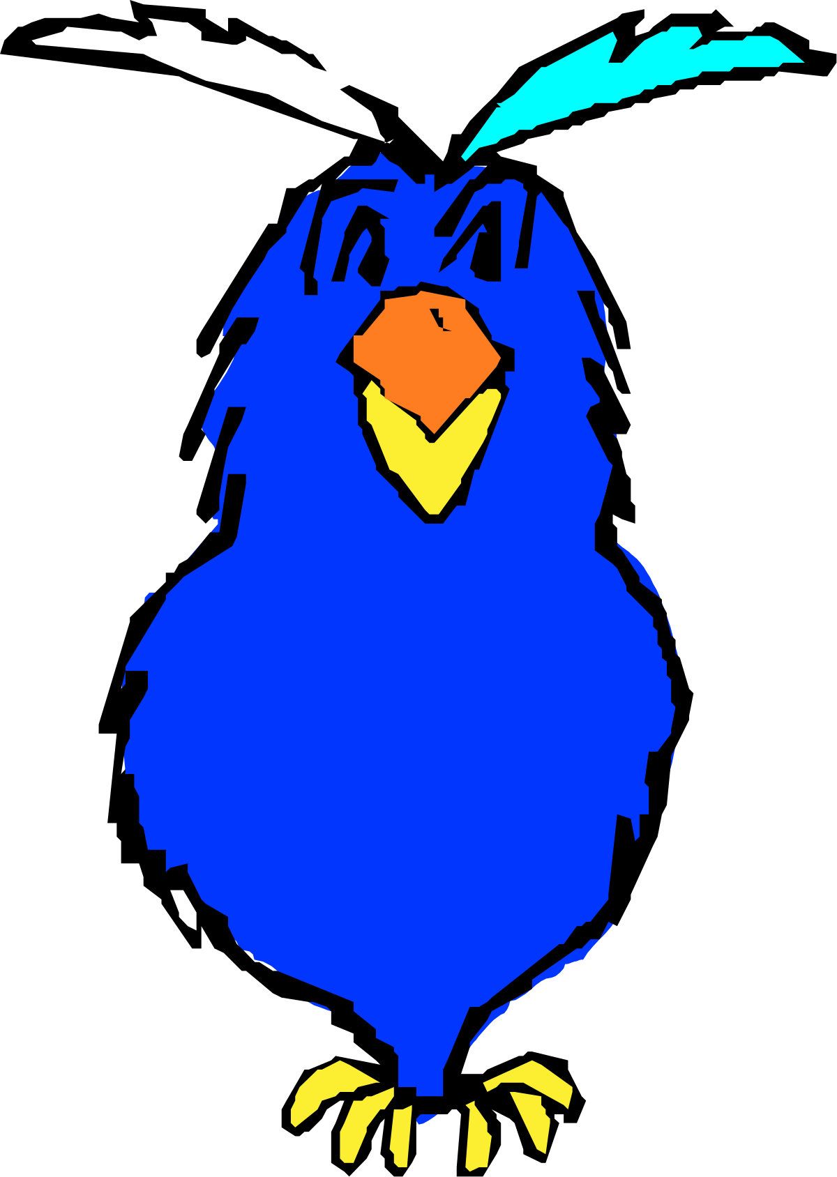 Blue Bird with Yellow Beak - Vibrant Clipart for Nature Themes