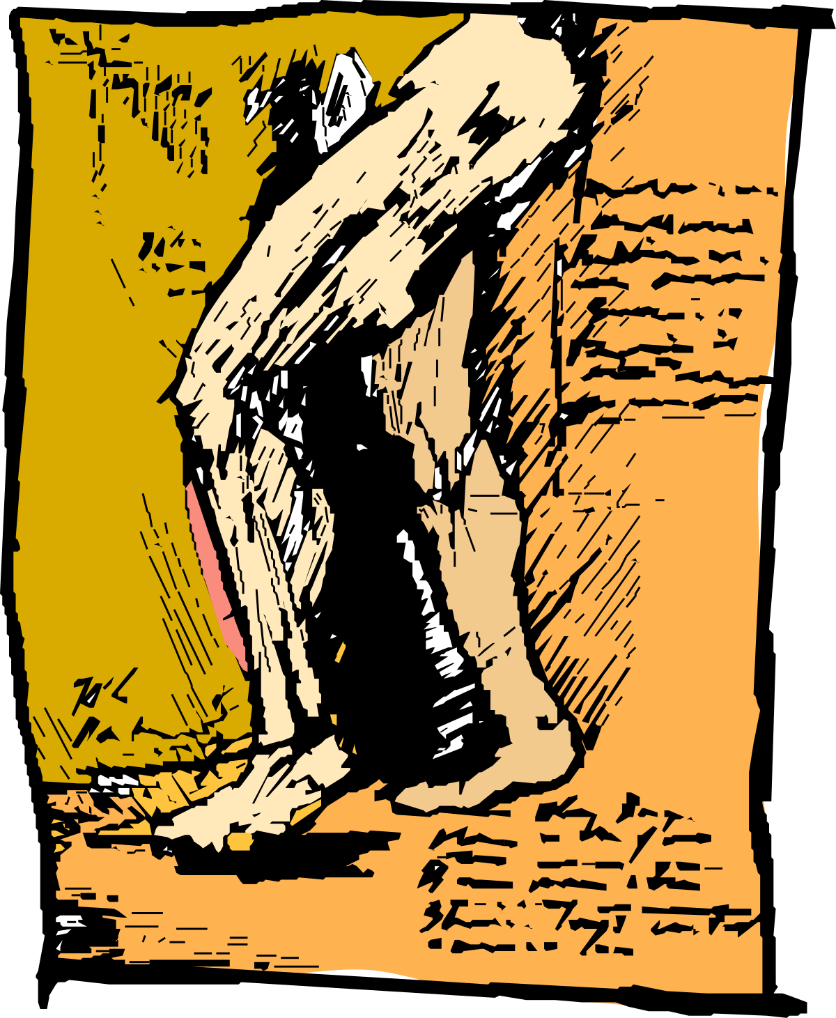 Man Kneeling on Wall Clipart - Dynamic and Engaging Illustration