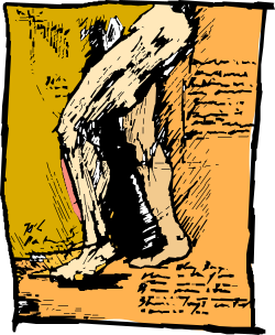 Man Kneeling on Wall Clipart - Dynamic and Engaging Illustration