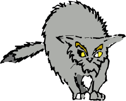 Gray Cat with Yellow Eyes Clipart - Charming Feline Artwork
