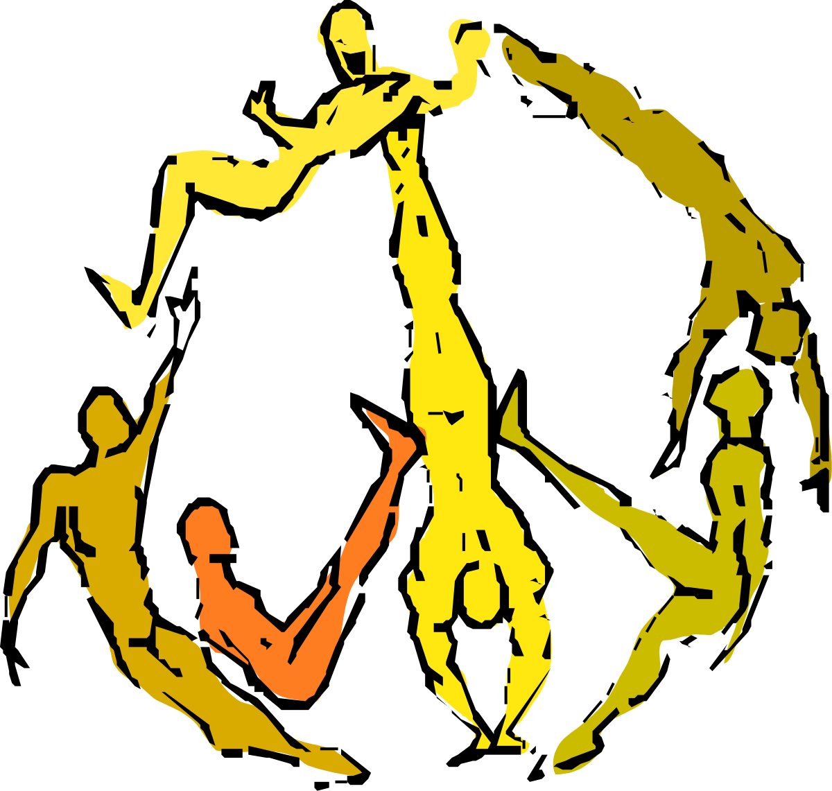 Circle of People Clipart - Diverse Community Collaboration