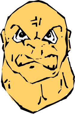 Yellow Face Clipart on Black Background - Vibrant Expression