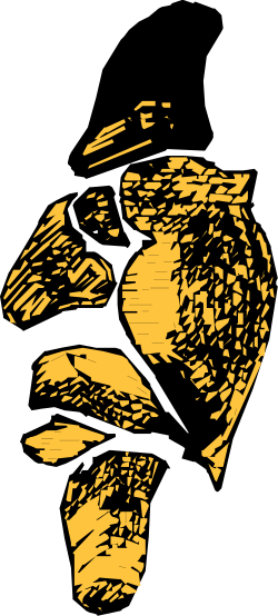 Black and Yellow Silhouette of a Man - Dynamic Clipart for Creative Projects